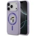 Etui Karl Lagerfeld Silicone Karl & Choupette Ring do MagSafe do iPhone 18 Pro / 17 Pro, fioletowe (1/8)