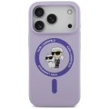 Etui Karl Lagerfeld Silicone Karl & Choupette Ring do MagSafe do iPhone 18 Pro / 17 Pro, fioletowe (3/8)