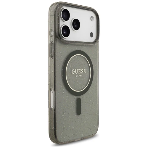 Etui Guess IML Glitter Pearl Strap do MagSafe ze smyczką do iPhone 18 Pro Max / 17 Pro Max, czarne (5/8)