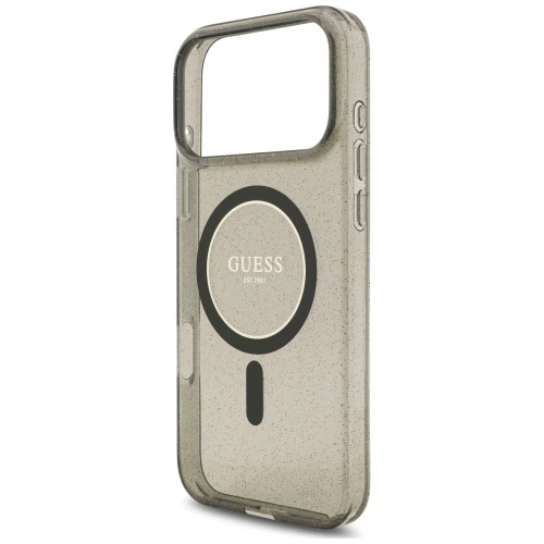 Etui Guess IML Glitter Pearl Strap do MagSafe ze smyczką do iPhone 18 Pro Max / 17 Pro Max, czarne (7/8)