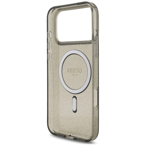 Etui Guess IML Glitter Pearl Strap do MagSafe ze smyczką do iPhone 18 Pro Max / 17 Pro Max, czarne (8/8)