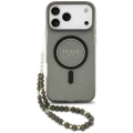 Etui Guess IML Glitter Pearl Strap do MagSafe ze smyczką do iPhone 18 Pro / 17 Pro, czarne (1/8)