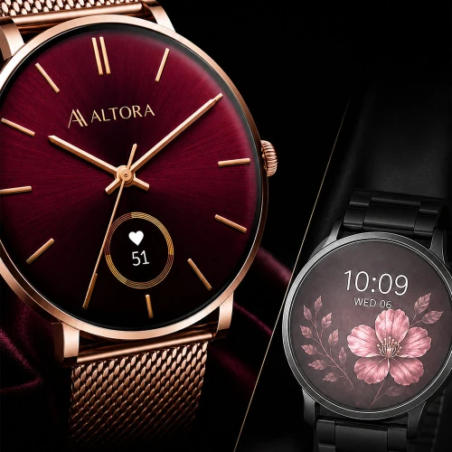 Smartwatch 3mk Altora Vivid Lady, Bluetooth 5.4, IP68, złoty z wymiennym różowym paskiem (3/14)