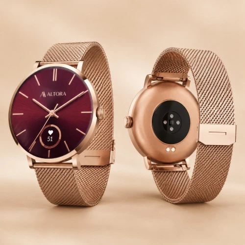 Smartwatch 3mk Altora Vivid Lady, Bluetooth 5.4, IP68, złoty z wymiennym różowym paskiem (8/14)