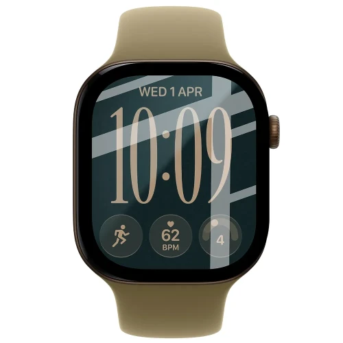 Szkło hybrydowe Bizon Watch Glass Edge Hybrid dla Apple Watch Series 12 42mm, czarne (2/5)