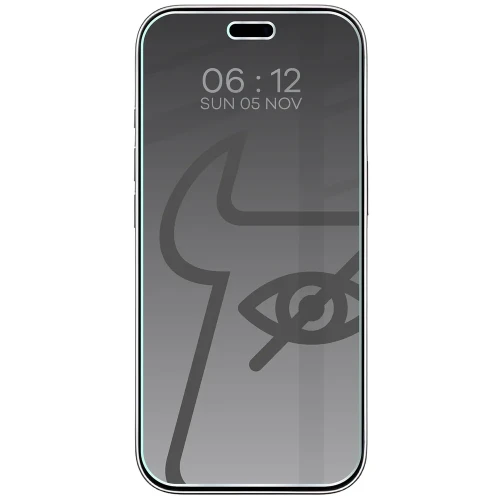 Prywatyzujące szkło hartowane Bizon Glass Clear Shadow Duo do iPhone 18 Pro, przyciemniane, 2 sztuki (3/4)