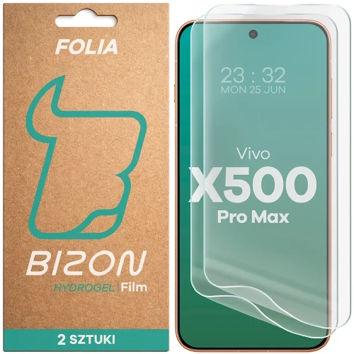 Folia hydrożelowa na ekran Bizon Film Hydrogel Front Duo do Vivo X500 Pro Max, 2 sztuki (1/5)