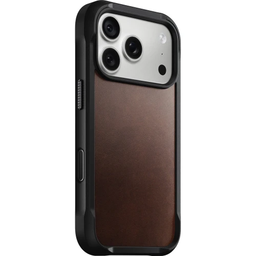 Etui ze skóry naturalnej Nomad Rugged Leather Horween Series do MagSafe do iPhone 18 Pro / 17 Pro, rustykalne brązowe (1/7)