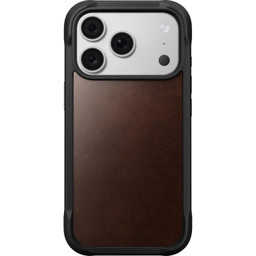 Etui ze skóry naturalnej Nomad Rugged Leather Horween Series do MagSafe do iPhone 18 Pro / 17 Pro, rustykalne brązowe (2/7)