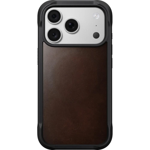 Etui ze skóry naturalnej Nomad Rugged Leather Horween Series do MagSafe do iPhone 18 Pro / 17 Pro, rustykalne brązowe (4/7)