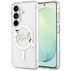 Etui Karl Lagerfeld IML Choupette and Karl Script Logo do MagSafe do Galaxy S26 FE, przezroczyste