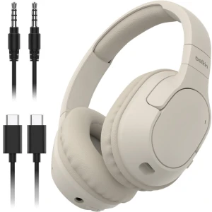 Słuchawki nauszne bezprzewodowe z mikrofonem Belkin SoundForm Surround, beżowe