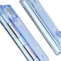 Etui brokatowe z pierścieniem magnetycznym Bizon Case SparklO do iPhone Duo, przezroczysto-jasnoniebieskie z brokatem (4/7)