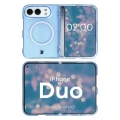 Etui brokatowe z pierścieniem magnetycznym Bizon Case SparklO do iPhone Duo, przezroczysto-jasnoniebieskie z brokatem (6/7)