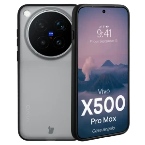 Etui Bizon Case Angelo do Vivo X500 Pro Max, przydymione z czarną ramką