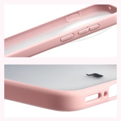 Etui Bizon Case Angelo do Vivo X500 Pro Max, półprzezroczyste z jasnoróżową ramką (4/6)