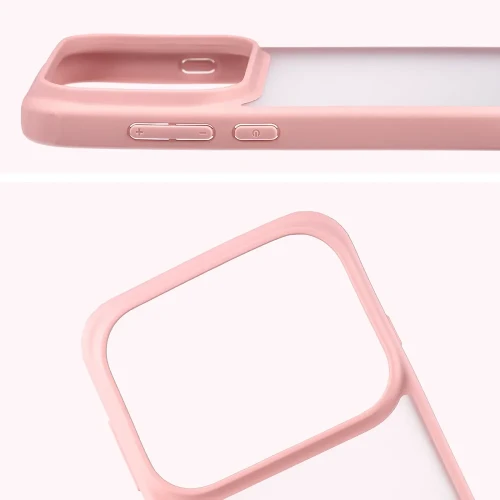 Etui Bizon Case Angelo do OPPO Find X10 Pro Max, półprzezroczyste z jasnoróżową ramką (3/6)