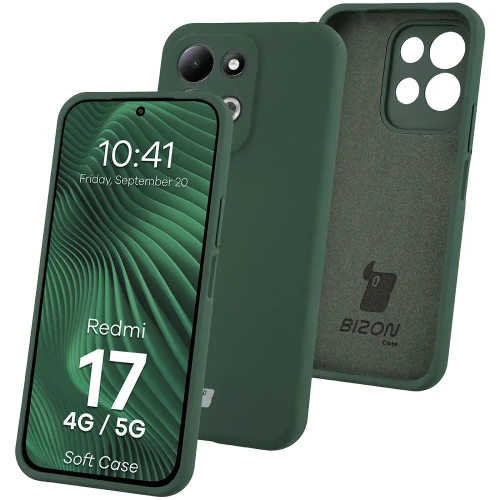 Silikonowe etui Bizon Soft Case do Xiaomi Redmi 17 4G/5G, ciemnozielone (1/7)