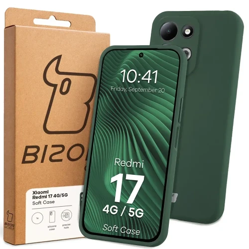 Silikonowe etui Bizon Soft Case do Xiaomi Redmi 17 4G/5G, ciemnozielone (7/7)