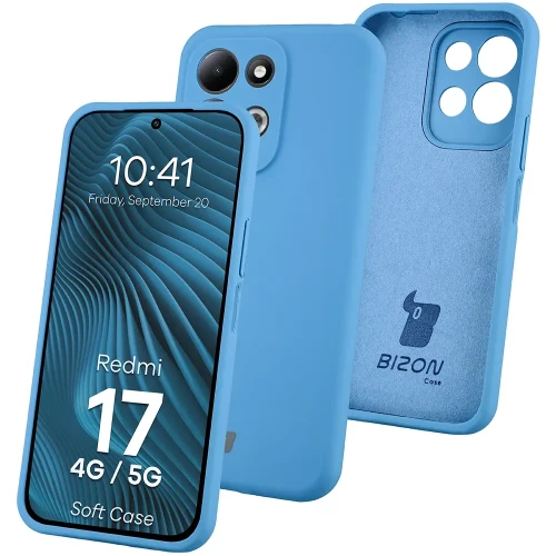 Silikonowe etui Bizon Soft Case do Xiaomi Redmi 17 4G/5G, niebieskie (1/7)