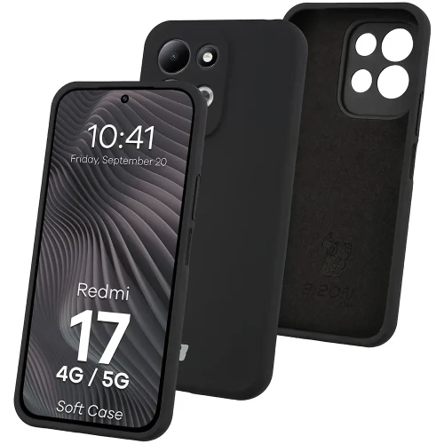 Silikonowe etui Bizon Soft Case do Xiaomi Redmi 17 4G/5G, czarne (1/7)