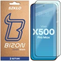 Szkło hartowane Bizon Glass Edge Duo do Vivo X500 Pro Max, czarna ramka, 2 sztuki (1/4)