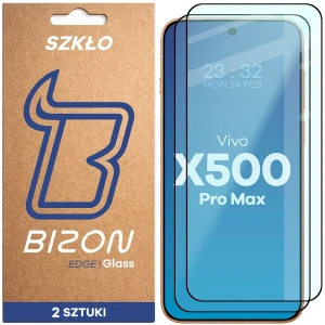 Szkło hartowane Bizon Glass Edge Duo do Vivo X500 Pro Max, czarna ramka, 2 sztuki