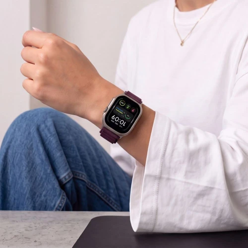 Pasek Tech Protect Nylon Pro do Apple Watch 49/46/45/44 mm, burgundowy (7/9)