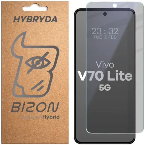 Prywatyzujące szkło hybrydowe Bizon Hybrid Shadow do Vivo V70 Lite 5G, matowe (1/6)