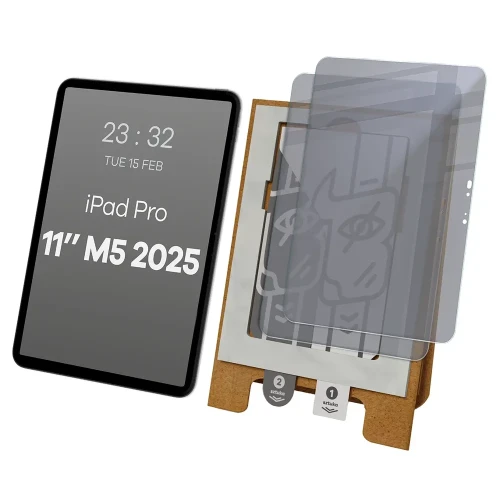 2x Prywatyzujące szkło hybrydowe z eko aplikatorem Bizon Eplikator Tab Hybrid Shadow do Apple iPad Pro 11 M5 2025 (1/5)