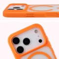 Etui z pierścieniem magnetycznym Bizon Case MatteO do iPhone 18 Pro / 17 Pro, przydymione-pomarańczowe (4/7)