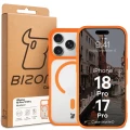 Etui z pierścieniem magnetycznym Bizon Case MatteO do iPhone 18 Pro / 17 Pro, przydymione-pomarańczowe (7/7)