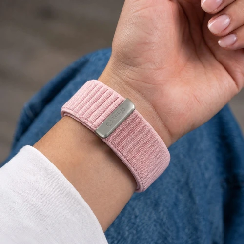Pasek Tech Protect NylonLoop do Apple Watch 44/45/46/49 mm, pudrowy róż (3/7)