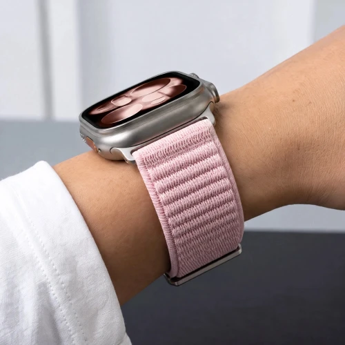 Pasek Tech Protect NylonLoop do Apple Watch 44/45/46/49 mm, pudrowy róż (6/7)