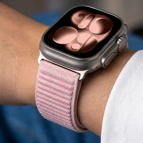 Pasek Tech Protect NylonLoop do Apple Watch 44/45/46/49 mm, pudrowy róż (7/7)