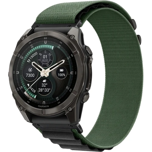 Pasek Tech Protect Nylon Pro do QuickFit 26 mm, czarno-zielony (1/6)