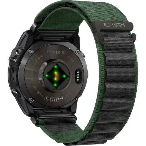 Pasek Tech Protect Nylon Pro do QuickFit 26 mm, czarno-zielony (2/6)