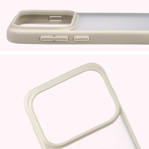 Etui Bizon Case Angelo do OPPO Find X10, półprzezroczyste z beżową ramką (3/6)