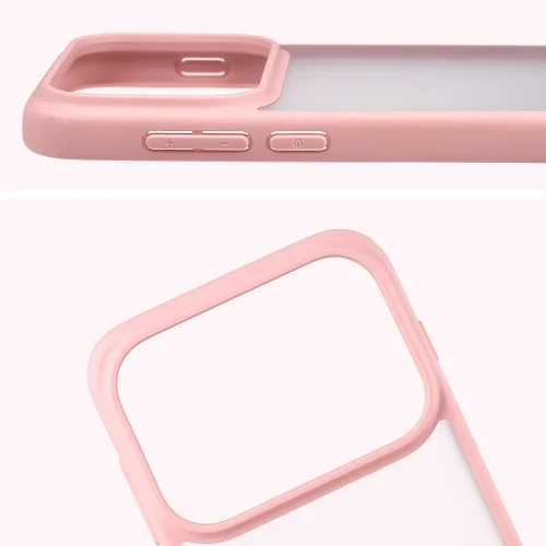 Etui Bizon Case Angelo do OPPO Find X10, półprzezroczyste z jasnoróżową ramką (3/6)