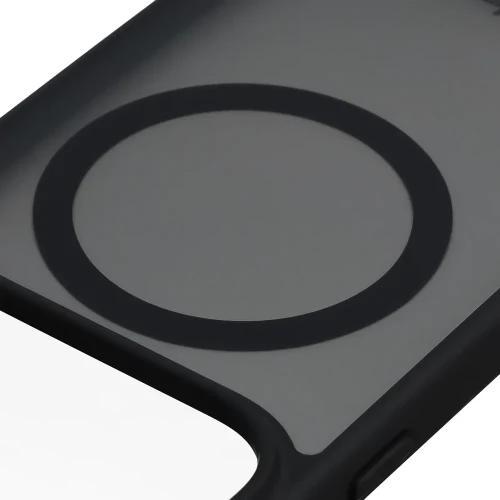 Etui z pierścieniem magnetycznym Bizon Case MatteO do OPPO Find X10, przydymione-czarne (3/8)