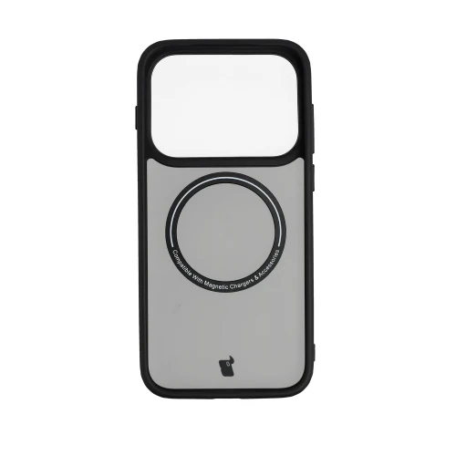Etui z pierścieniem magnetycznym Bizon Case MatteO do OPPO Find X10, przydymione-czarne (8/8)