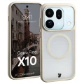 Etui z pierścieniem magnetycznym Bizon Case MatteO do OPPO Find X10, przydymione-beżowe (1/8)
