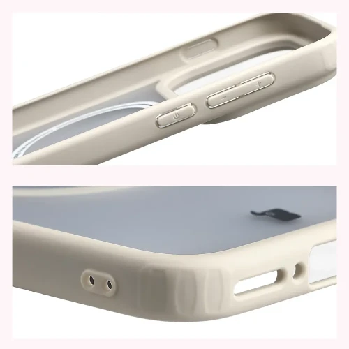 Etui z pierścieniem magnetycznym Bizon Case MatteO do OPPO Find X10, przydymione-beżowe (5/8)