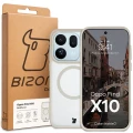 Etui z pierścieniem magnetycznym Bizon Case MatteO do OPPO Find X10, przydymione-beżowe (7/8)