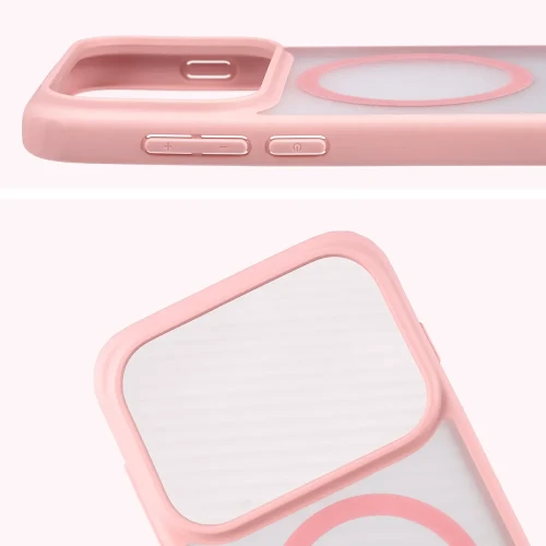Etui z pierścieniem magnetycznym + szkło hartowane Bizon MatteO Pack do OPPO Find X10, przydymione-jasnoróżowe (5/8)