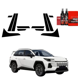 12w1 Czarna folia ochronna Grizz Protector na słupki Toyota RAV4 (2026)
