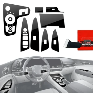 12w1 Czarna połyskująca folia Grizz Protector do wnętrza Kia Sportage 5 Keyless (2021-2024)