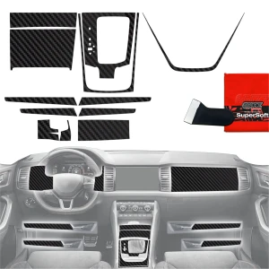 12w1 Karbonowa antyodciskowa folia Grizz Protector do wnętrza Skoda Kodiaq (2016-2023), matowa