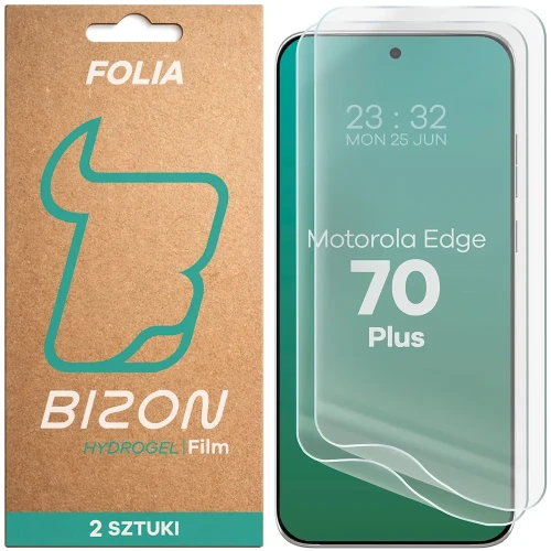 Folia hydrożelowa na ekran Bizon Film Hydrogel Front Duo do Motorola Edge 70 Plus, 2 sztuki (1/5)