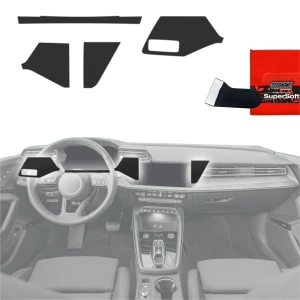 4w1 Czarna antyodciskowa folia Grizz Protector do wnętrza Audi A3 8Y Facelift (2024-2026), matowa